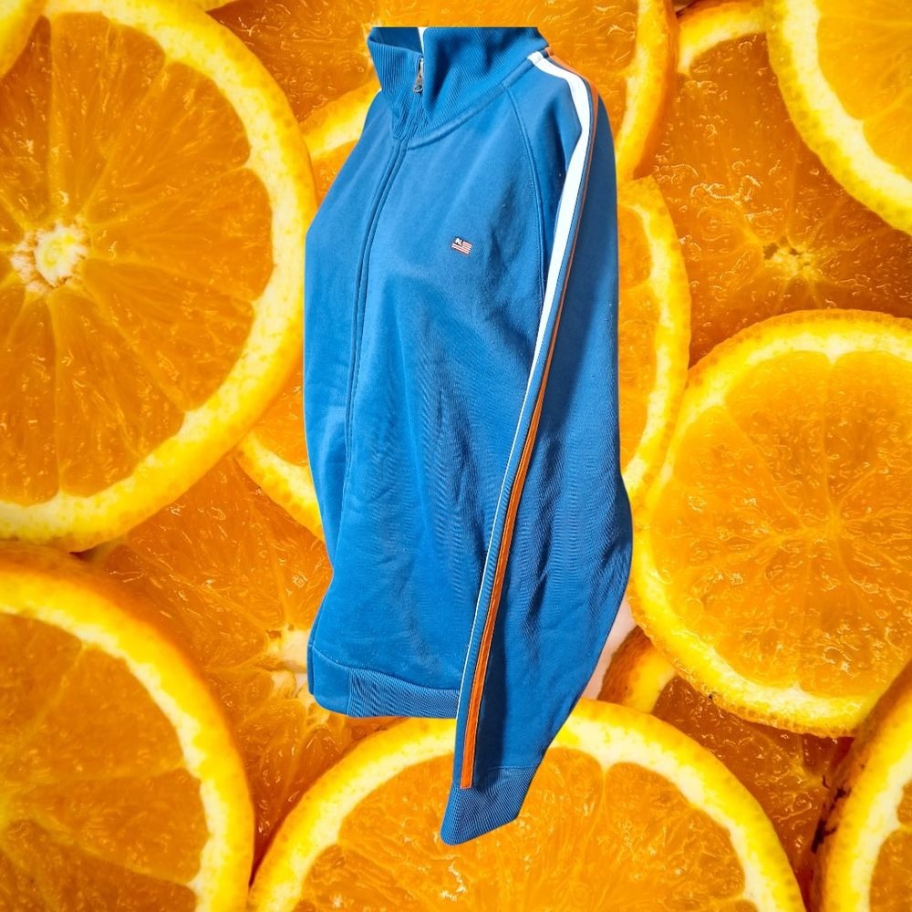 Polo Jeans Company‎ Track Jacket Full Zip Athletic Blue Orange XXL